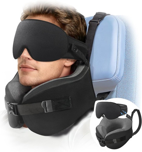 Reisekissen Nackenschonend mit Schlafmaske Ergonomisch Memory