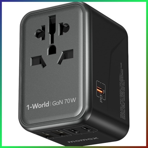 MOMAX Reisestecker Adapter 70W 6-in-1 mit
