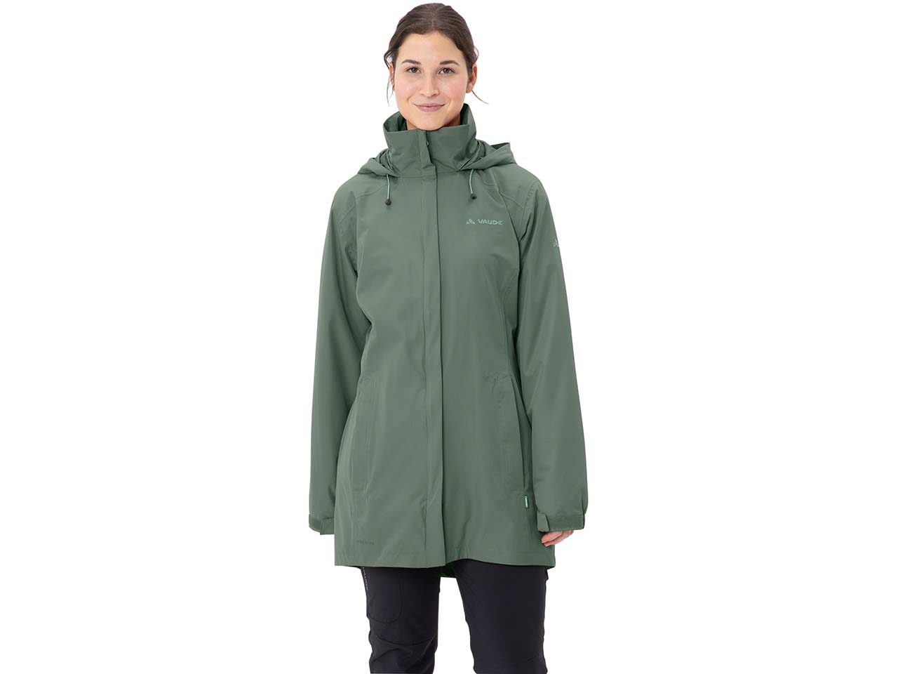 VAUDE Damen-Regen-Parka 'Escape' mit separatem Kragen, agave, Gr. 36