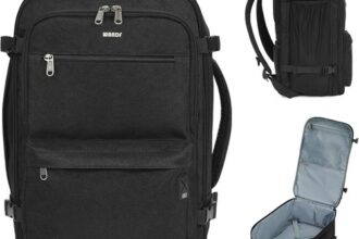 Untersitz-Reise-Handgepäck-Tasche mit 15,6-Zoll-Laptop-Rucksack Schwarz Nylon