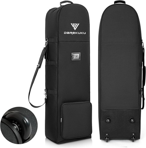DAREKUKU Golf-Reisetasche mit Rollen, 900D Oxford-Gewebe,