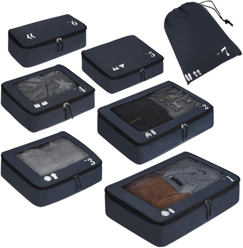 Koffer Organizer 7-teiliges Set Packwürfel Pet-Recycelt