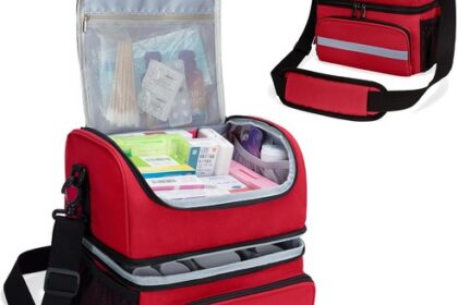 CURMIO Doppelschicht Medizinische Tasche, Reiseapotheke Tasche,