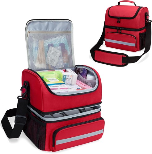 CURMIO Doppelschicht Medizinische Tasche, Reiseapotheke Tasche,