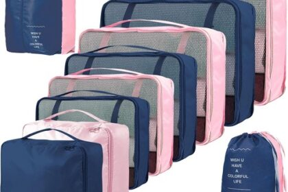 14-teilige Zweifarbige Koffer Organizer, Kofferorganizer Reisezubehör