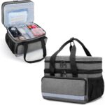CURMIO Doppelschicht Medizinische Tasche, Reiseapotheke Organizer,