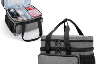 CURMIO Doppelschicht Medizinische Tasche, Reiseapotheke Organizer,