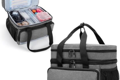 CURMIO Doppelschicht Medizinische Tasche, Reiseapotheke Organizer,