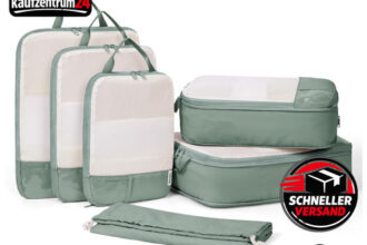 Koffer Organizer Set Kompression Packwürfel Salbeigrün
