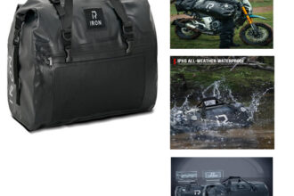 Motorradtasche wasserdicht 50L Schwarz Hecktasche Satteltasche