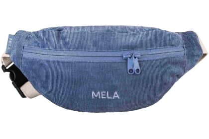 MELA Bio-Cord-Bauchtasche 'BHAVIN' mit 2 Fächern, taubenblau