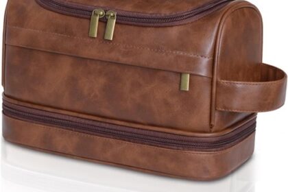 Kulturbeutel Herren Große Reisetasche Leder mit