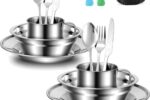 Campingbesteck Edelstahl Reisebesteck Klappbesteck Teller Tasse