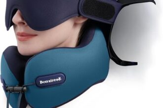 Reisekissen Set mit 3D-Augenmaske und Sitzgurt